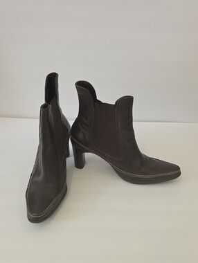 Art Effects Womens Parma Brown Leather High Heel Ankle Boots Size 8.5